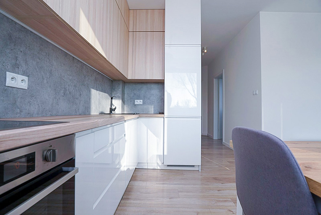 zbliżenie na aneks kuchenny w luksusowym apartamencie do wynajmu Piotrków Trybunalski