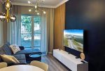 fragment salonu w ekskluzywnym apartamencie do wynajęcia Słupsk
