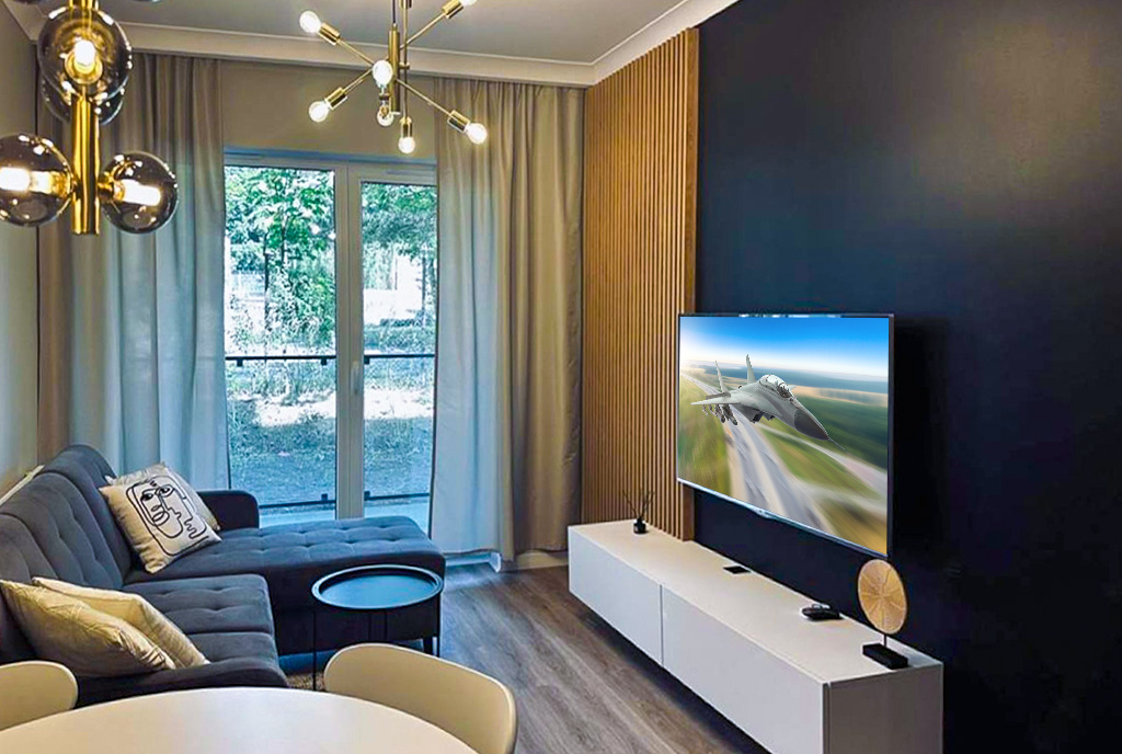 fragment salonu w ekskluzywnym apartamencie do wynajęcia Słupsk