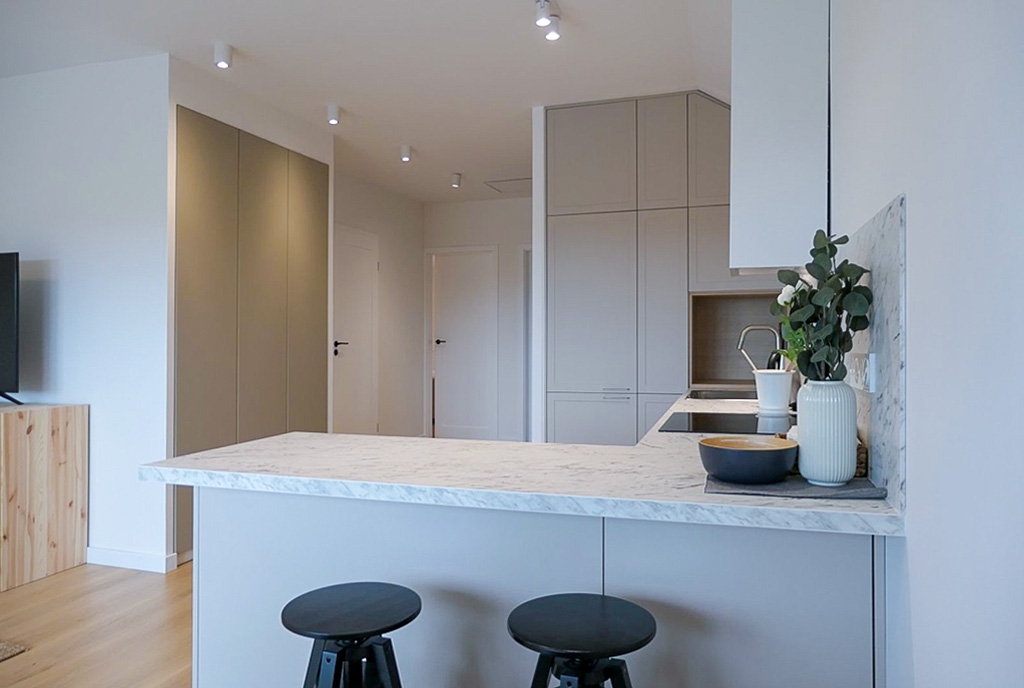 zbliżenie na kuchnię w ekskluzywnym apartamencie na wynajem Kwidzyn