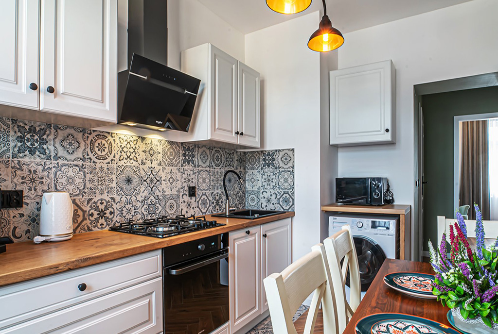 kameralna kuchnia w luksusowym apartamencie na sprzedaż Bolesławiec