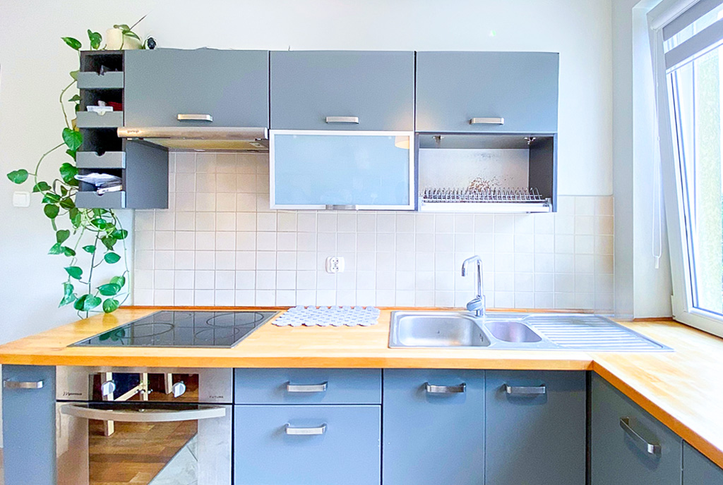 zbliżenie na kuchnię w luksusowym apartamencie na sprzedaż Gdańsk (okolice)