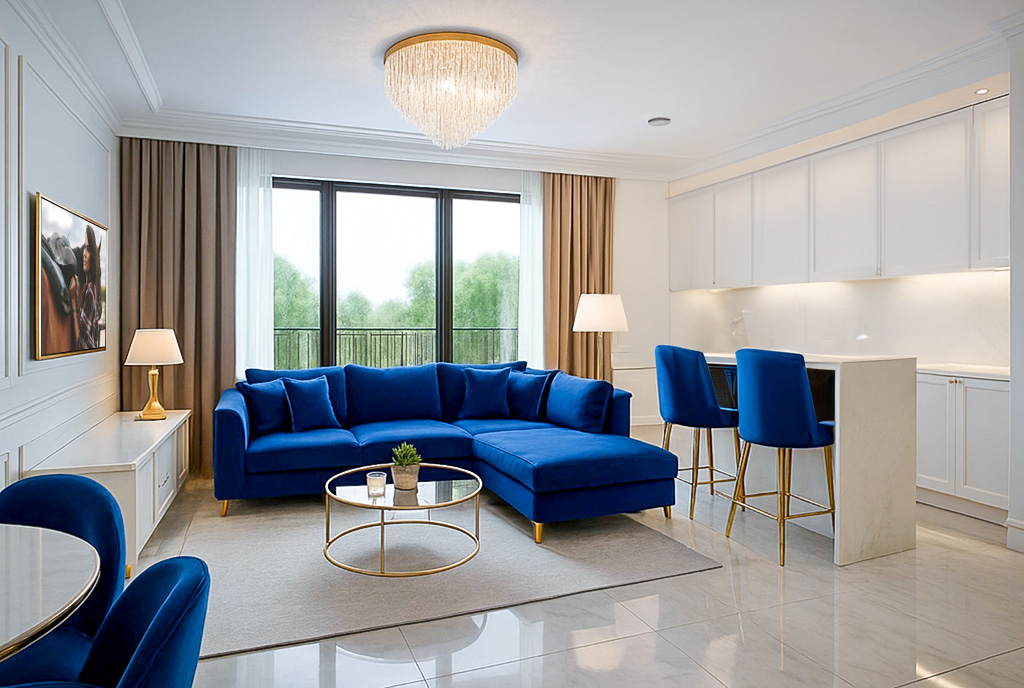 wytworny salon w ekskluzywnym apartamencie do sprzedaży Gdańsk
