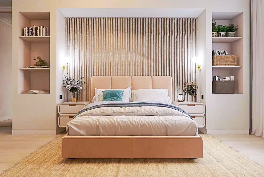 urządzona ze smakiem sypialnia w ekskluzywnym apartamencie na sprzedaż Gdańsk