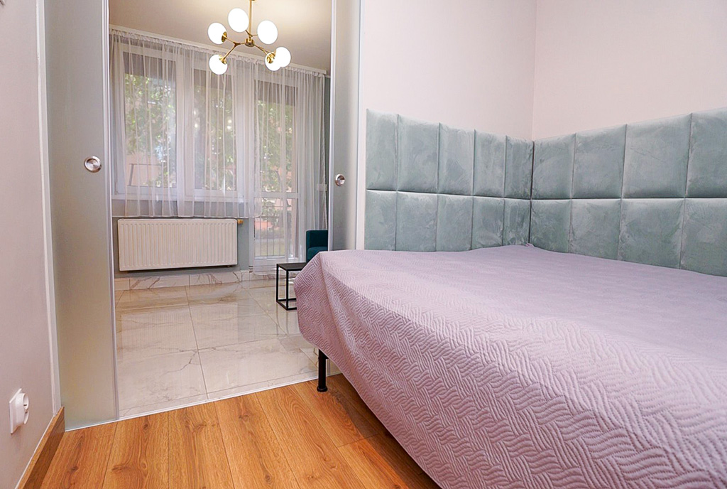 elegancka sypialnia w ekskluzywnym apartamencie na sprzedaż Piotrków Trybunalski