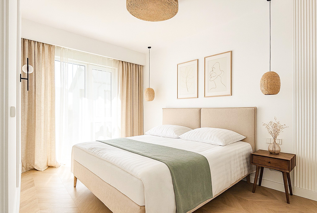 kameralna sypialnia w ekskluzywnej willi na sprzedaż Gdynia okolice