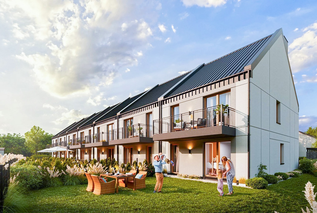 zbliżenie na osiedle, na którym znajduje się luksusowa willa na sprzedaż Gdańsk