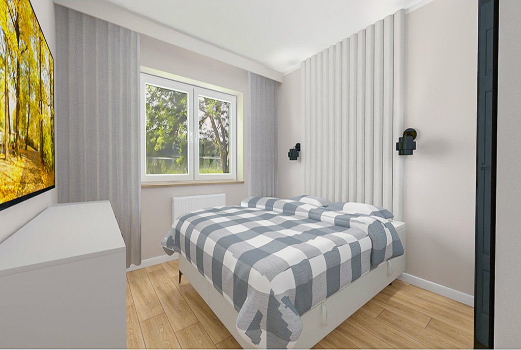 zaciszna sypialnia w ekskluzywnym apartamencie na sprzedaż Elbląg