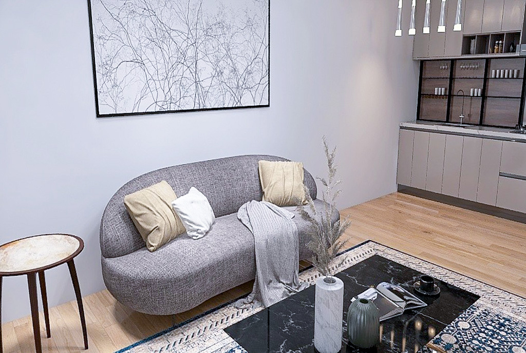 fragment pokoju gościnnego w luksusowym apartamencie na sprzedaż Gdańsk