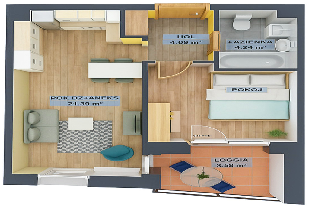 schemat układu pomieszczeń w ekskluzywnym apartamencie na sprzedaż Gdynia