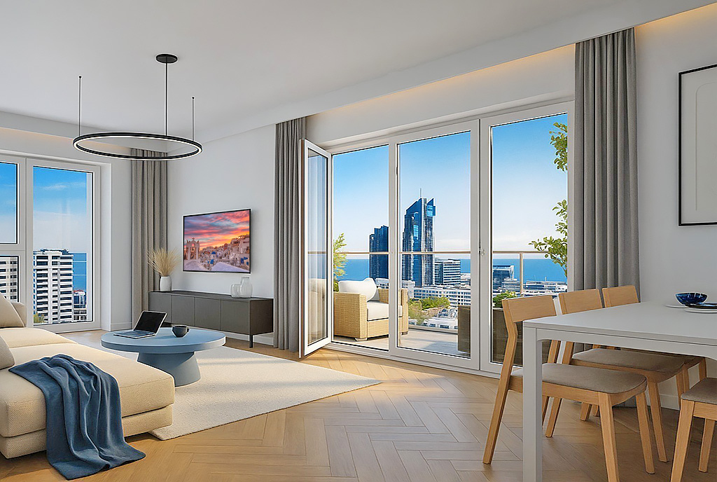 fragment komfortowego salonu w ekskluzywnym apartamencie do sprzedaży Gdynia