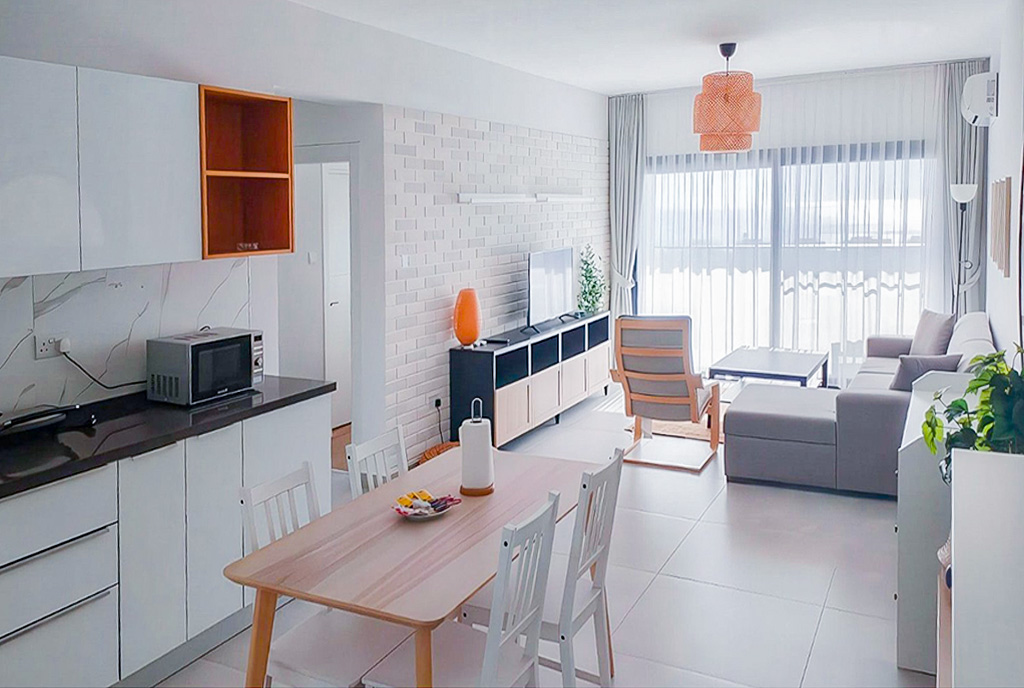 nowoczesny salon w ekskluzywnym apartamencie do sprzedaży Cypr Bogaz Iskele