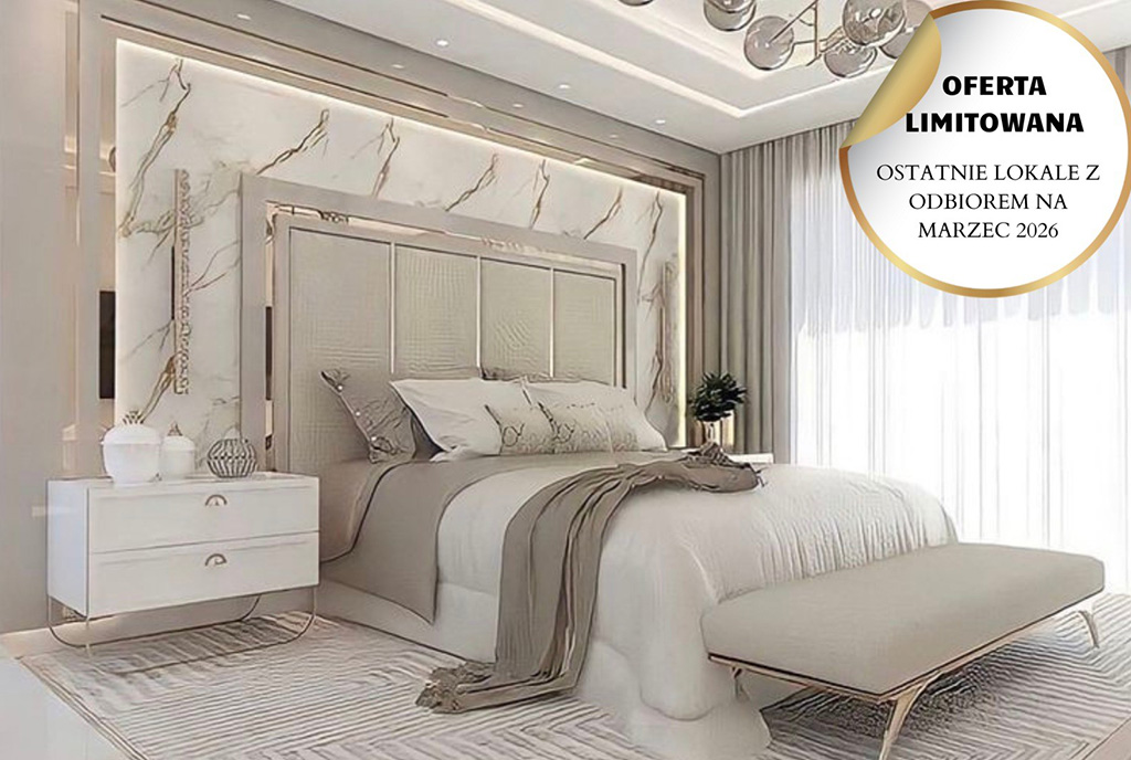 zaciszna sypialnia w luksusowym apartamencie na sprzedaż Gdynia