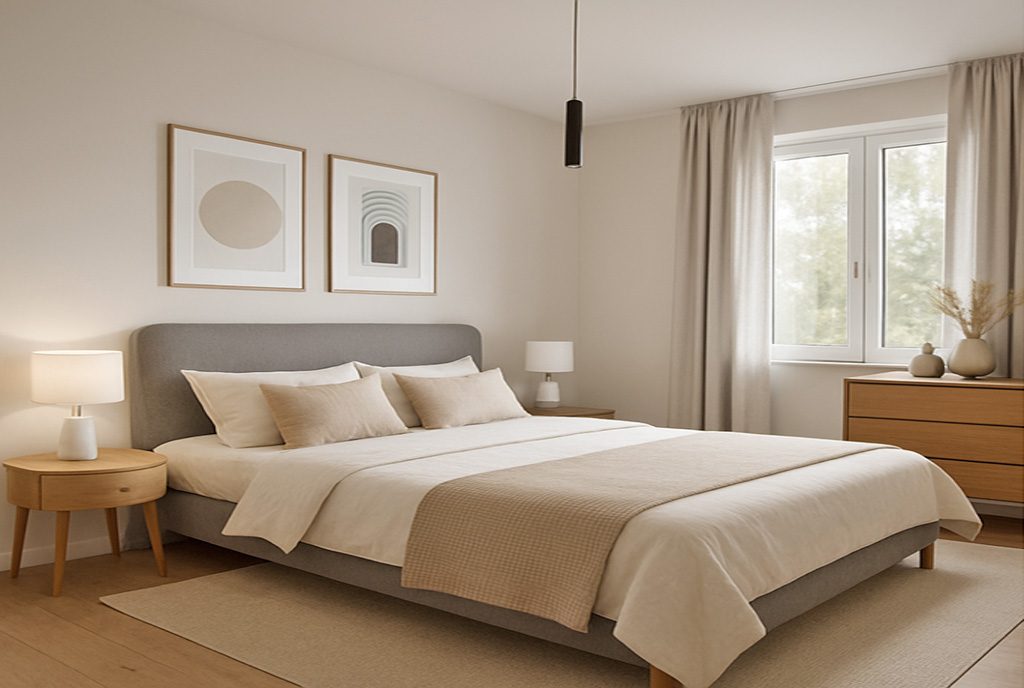 elegancka sypialnia w luksusowym apartamencie na sprzedaż Lublin