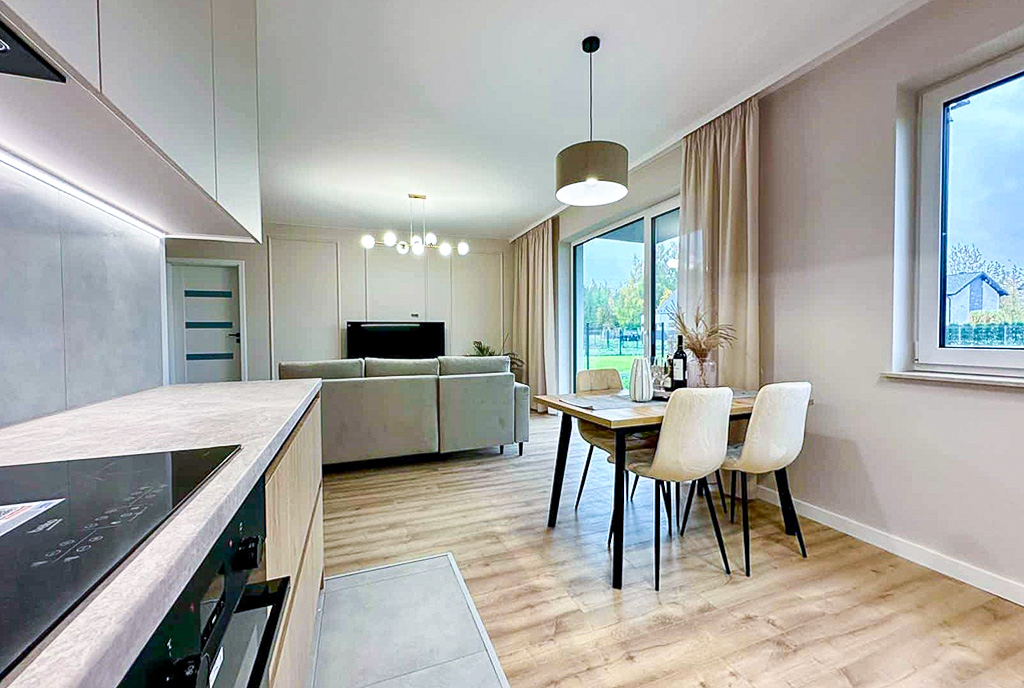 futurystyczna kuchnia w luksusowym apartamencie na sprzedaż Mielec