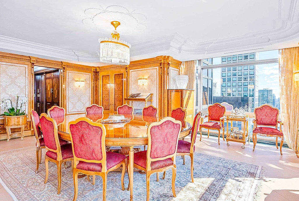 na zdjęciu jadalnia w luksusowym apartamencie na sprzedaż New York Stany Zjednoczone Ameryki