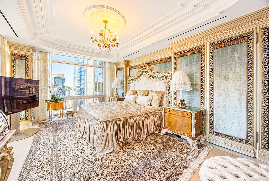 fragment sypialni w ekskluzywnym apartamencie na sprzedaż New York Stany Zjednoczone Ameryki
