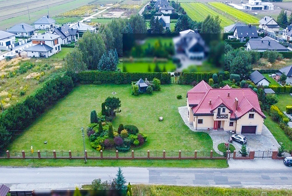 widok z lotu ptaka na ekskluzywną willę na sprzedaż Piotrków Trybunalski
