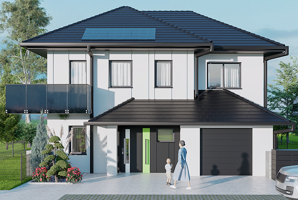 widok z ulicy na ekskluzywną willę na sprzedaż Wałbrzych okolice