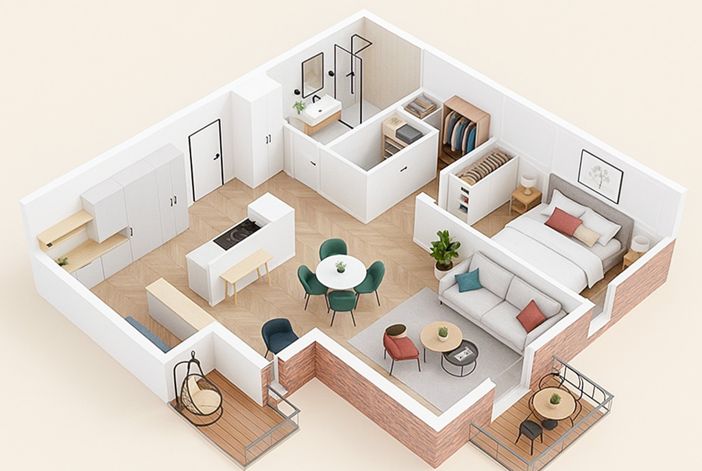 funkcjonalny rozkład pokoi i pomieszczeń w luksusowym apartamencie na sprzedaż Gdańsk okolice