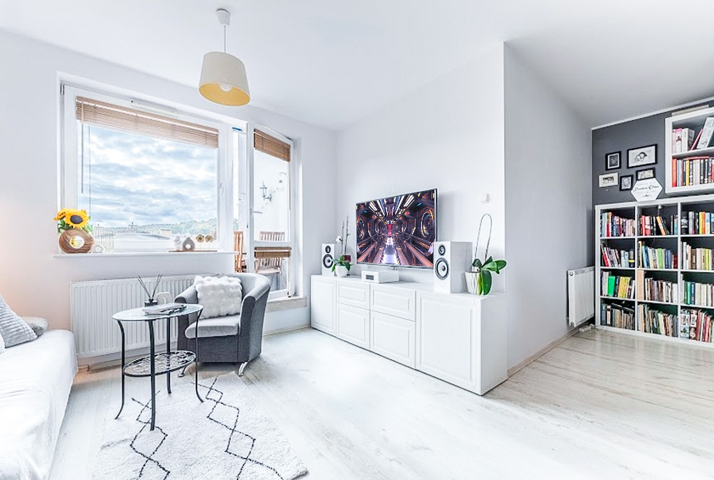 elegancki pokój dzienny w ekskluzywnym apartamencie do sprzedaży Gdynia okolice