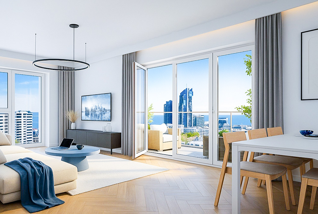 fantastyczny salon w ekskluzywnym apartamencie do sprzedaży Gdynia