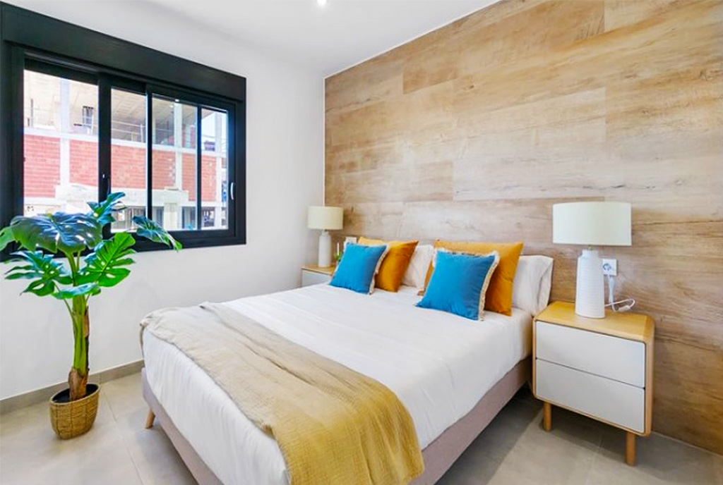zaciszna sypialnia w ekskluzywnym apartamencie na sprzedaż Hiszpania Santiago de la Ribera