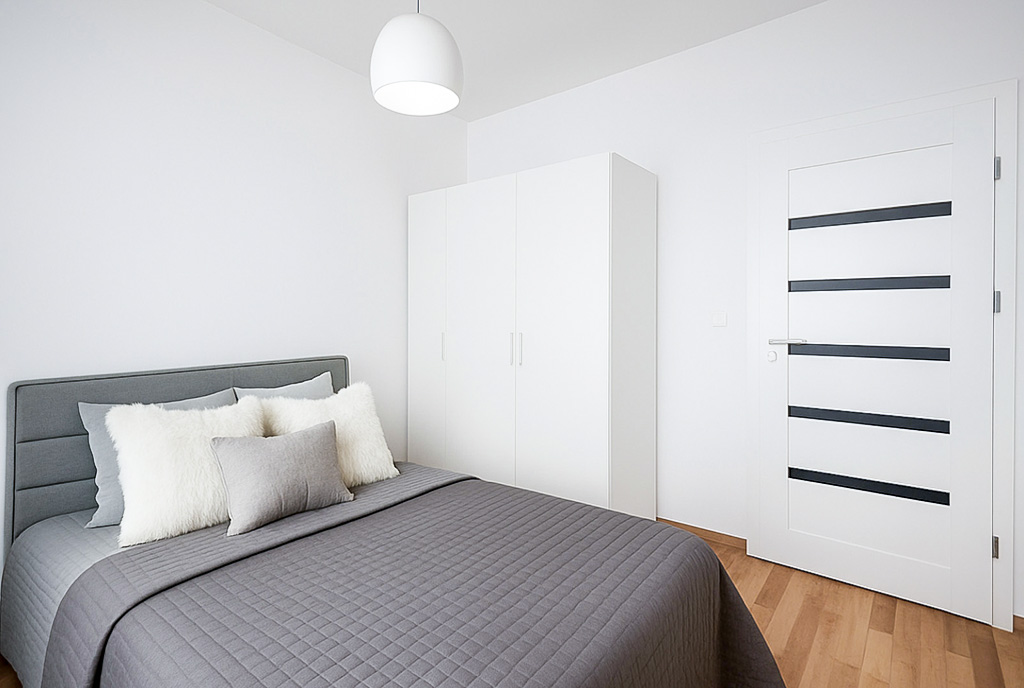 zaciszna sypialnia w luksusowym apartamencie do wynajmu Gdynia okolice