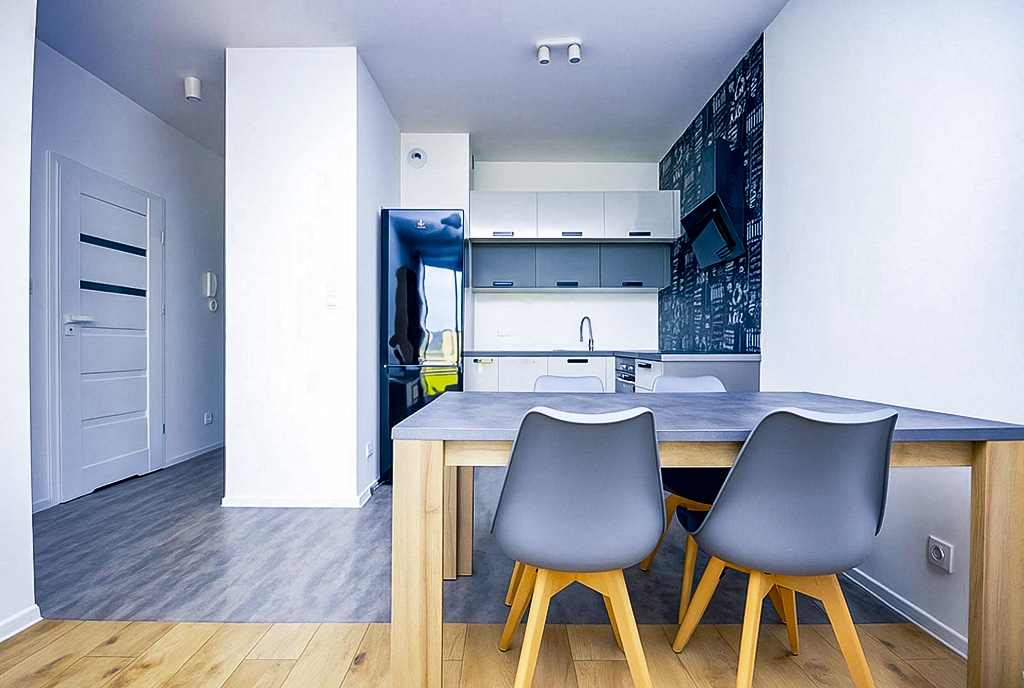 zbliżenie na kuchnię w ekskluzywnym apartamencie na wynajem Gdynia okolice