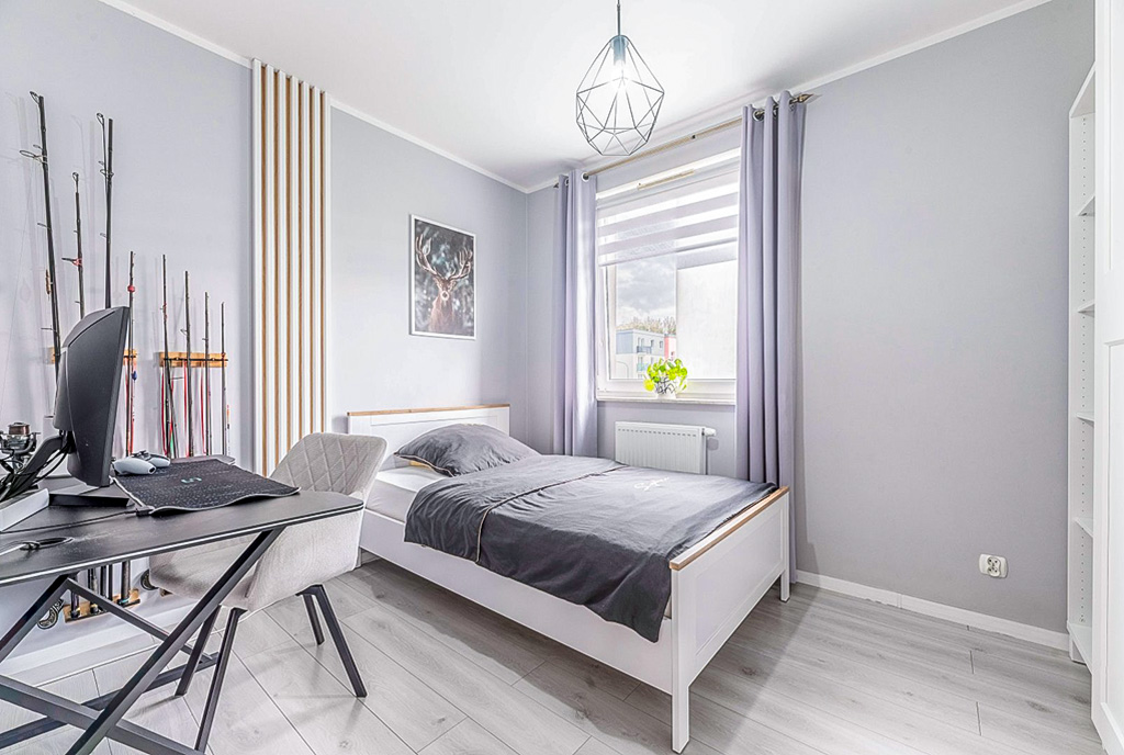 fragment sypialni w ekskluzywnym apartamencie na sprzedaż Gdynia okolice