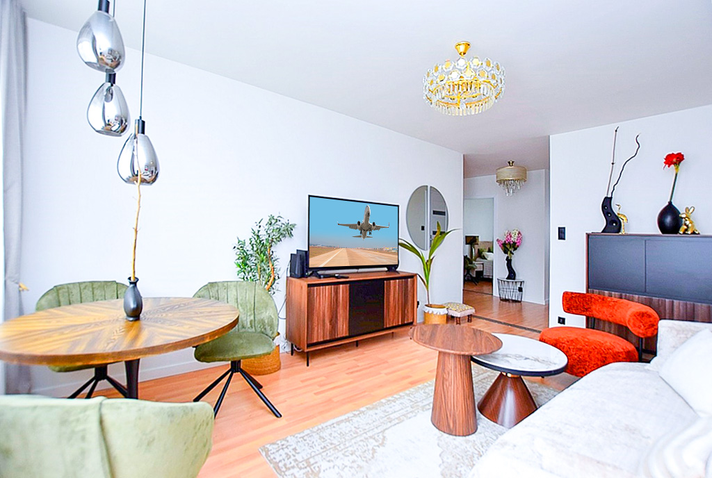 słoneczny pokój dzienny w ekskluzywnym apartamencie do sprzedaży Inowrocław