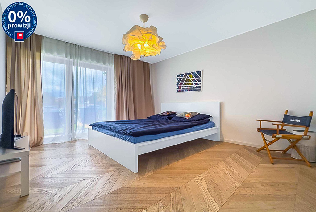 zbliżenie na sypialnię w luksusowym apartamencie na sprzedaż Katowice okolice