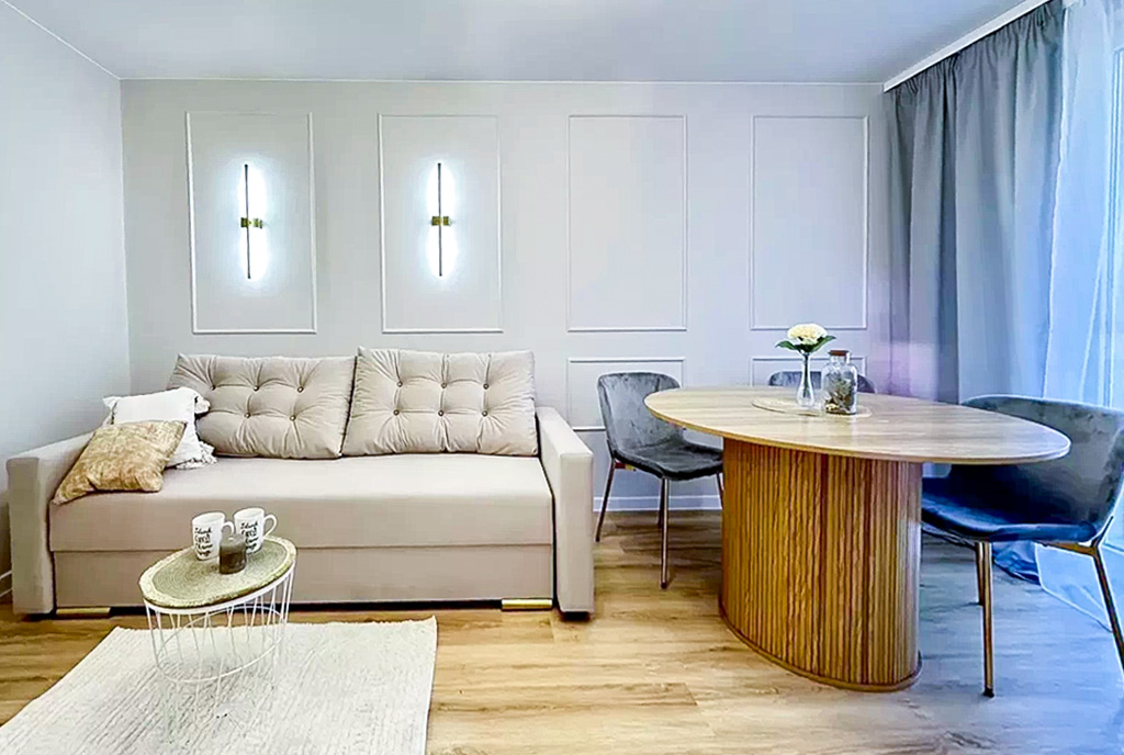 fragment pokoju dziennego w ekskluzywnym apartamencie do sprzedaży Mielec
