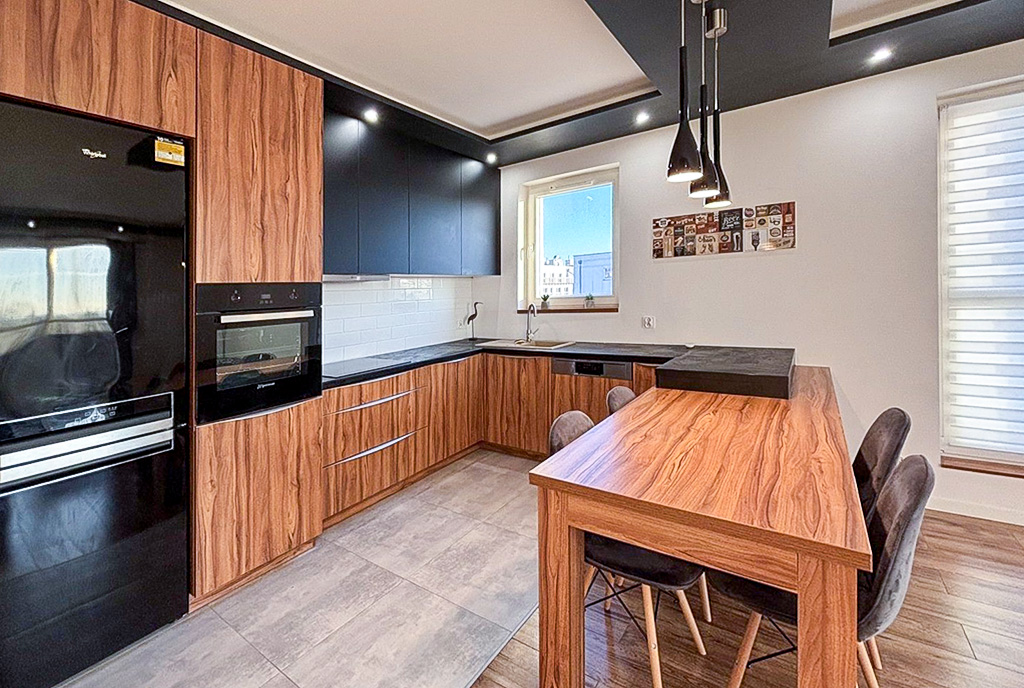 zbliżenie na aneks kuchenny w luksusowym apartamencie na sprzedaż Szczecin