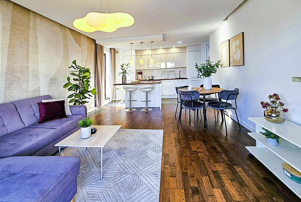 okazały salon w ekskluzywnym apartamencie do sprzedaży Wrocław