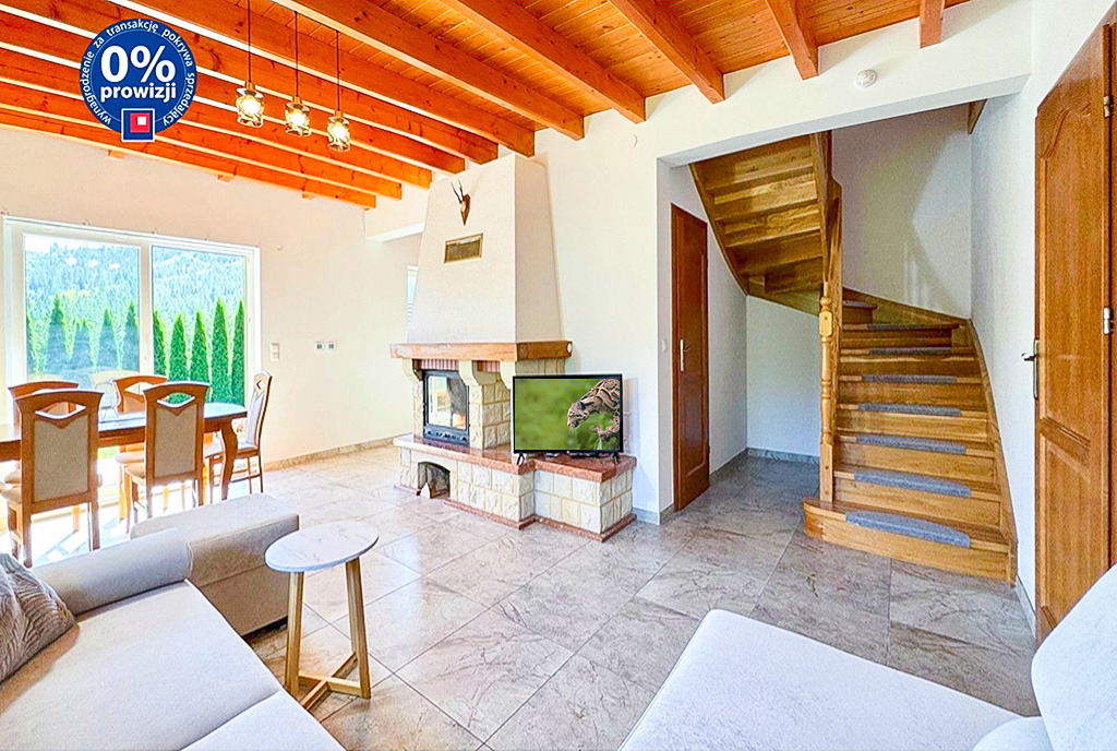 komfortowy salon w ekskluzywnej willi na sprzedaż Bielsko-Biała (okolice)