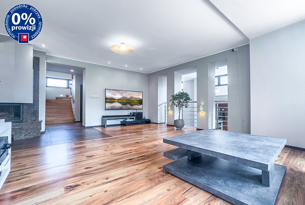 nowoczesny pokój dzienny w ekskluzywnej willi do sprzedaży Katowice okolice