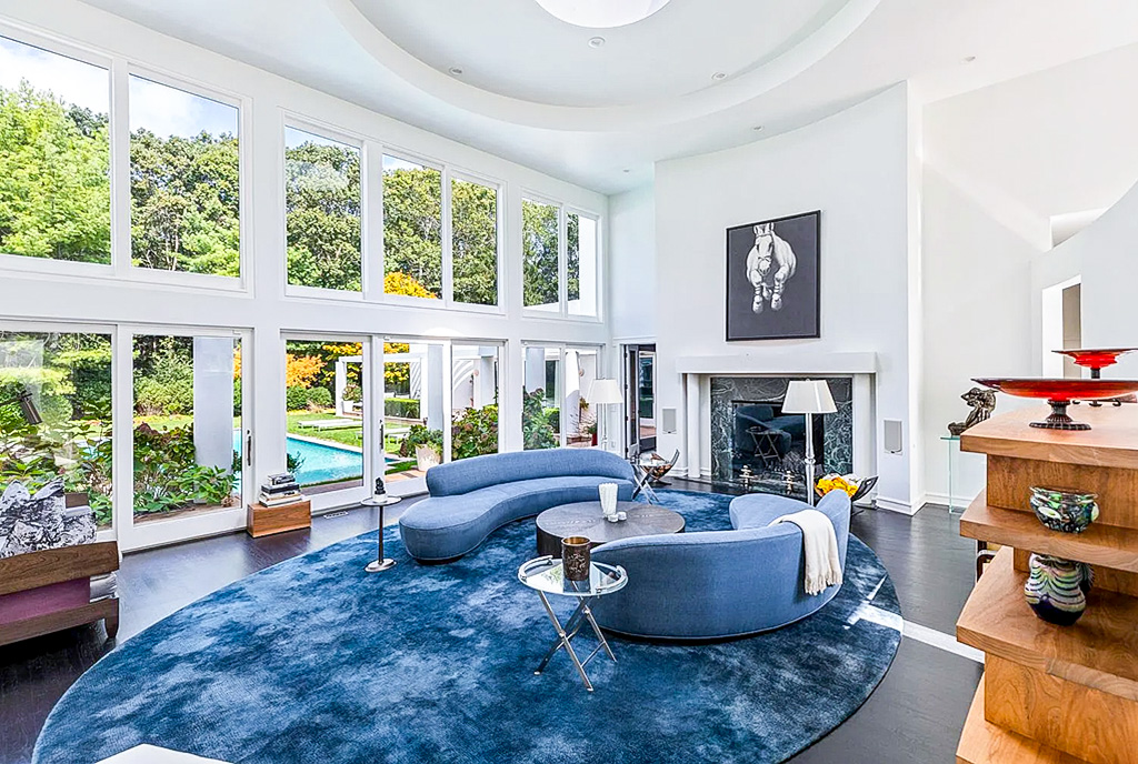 elegancki salon w luksusowej willi na sprzedaż New York Stany Zjednoczone Ameryki