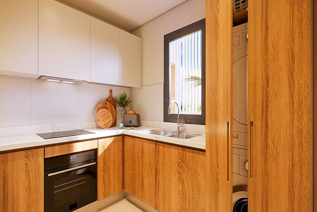 na zdjęciu nowoczesna kuchnia w luksusowym apartamencie na sprzedaż Dominikana Bavaro