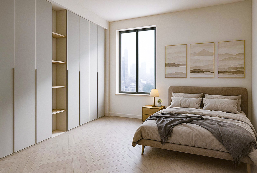 fragment sypialni w luksusowym apartamencie na sprzedaż Gdańsk