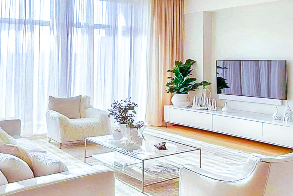 fragment pokoju dziennego w luksusowym apartamencie na sprzedaż Gdańsk