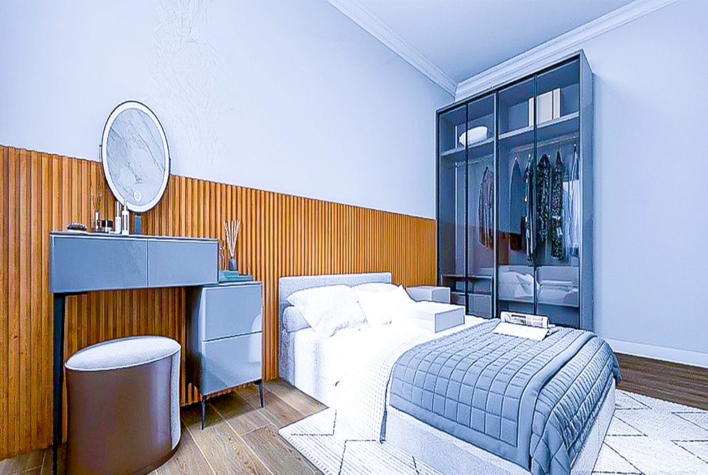 zaciszna sypialnia w luksusowym apartamencie na sprzedaż Gdańsk