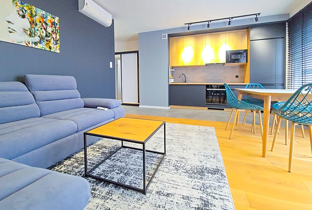 nowoczesna aranżacja wnętrza ekskluzywnego apartamentu do sprzedaży Mazury