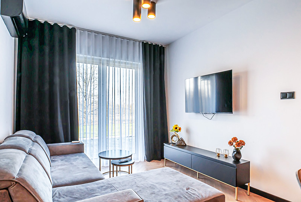 fragment salonu w luksusowym apartamencie d wynajmu Bolesławiec