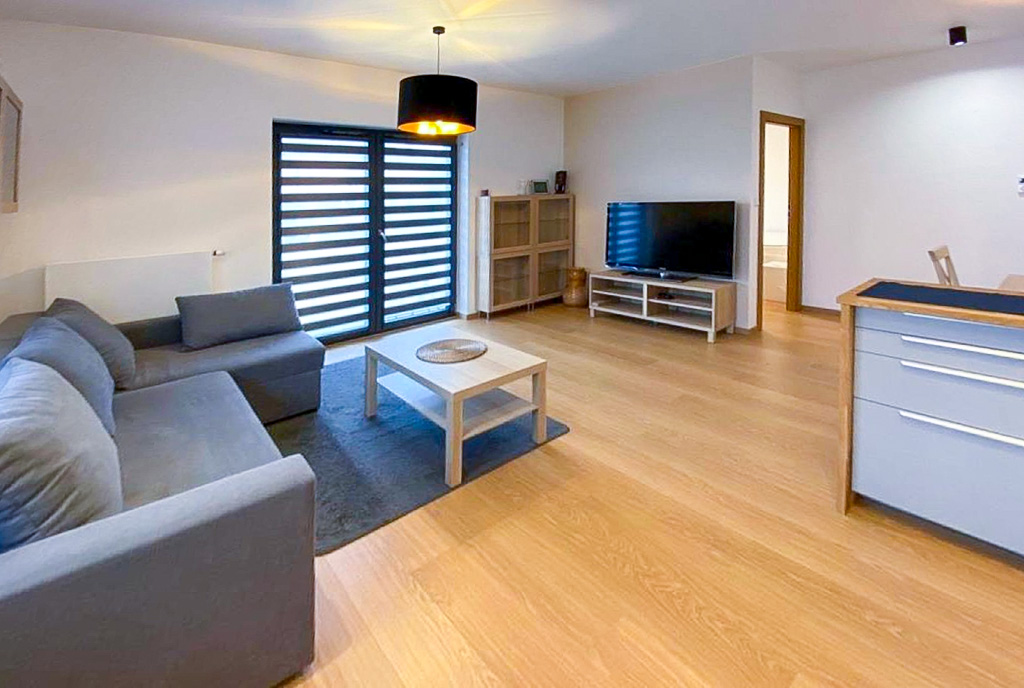 fragment pokoju dziennego w luksusowym apartamencie do wynajmu Szczecin