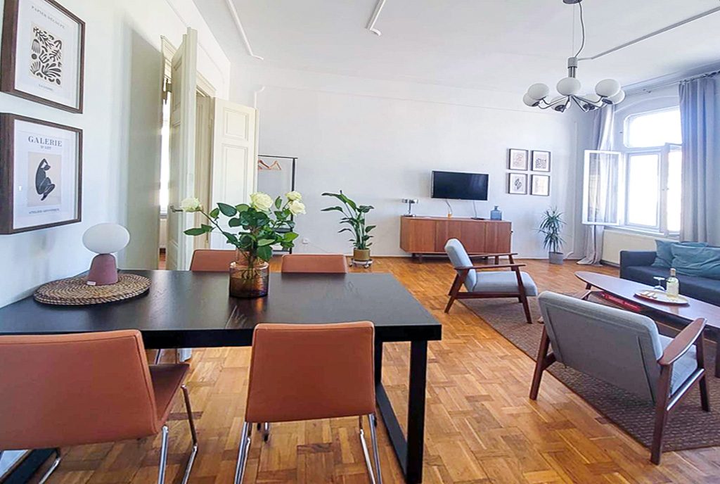 inna perspektywa pokoju dziennego w luksusowym apartamencie do wynajmu Bydgoszcz