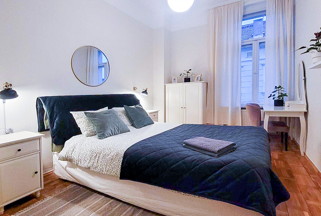 fragment sypialni w ekskluzywnym apartamencie na wynajem Bydgoszcz