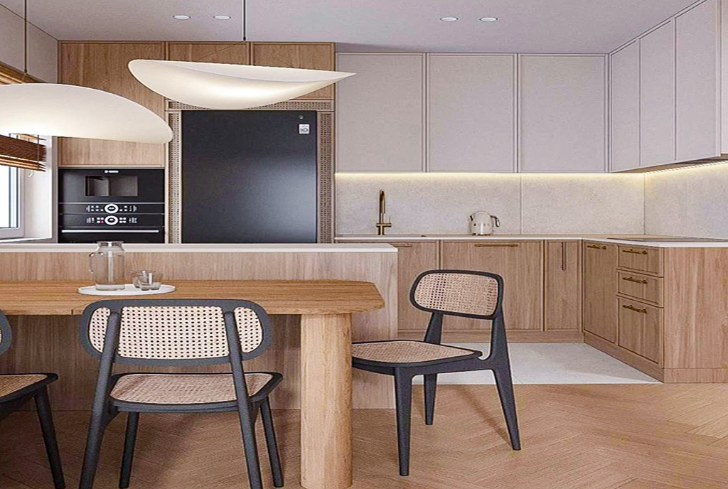 na zdjęciu aneks kuchenny w luksusowym apartamencie na sprzedaż Gdańsk