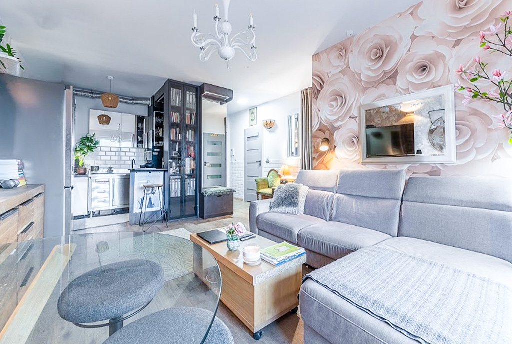 elegancki salon w ekskluzywnym apartamencie do sprzedaży Gdynia okolice