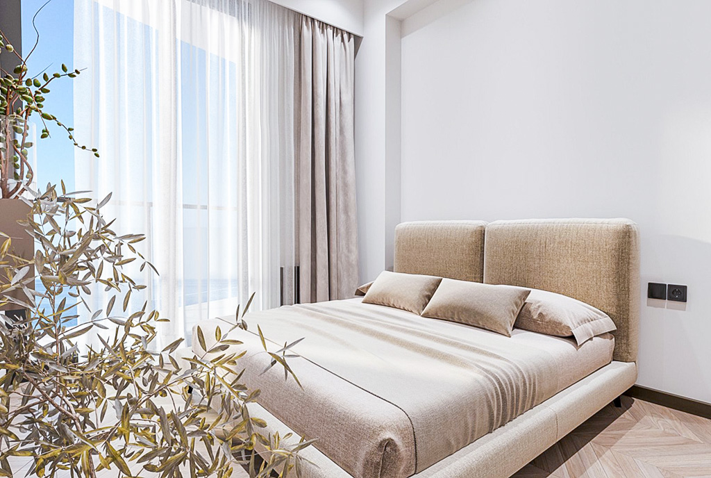 zaciszna sypialnia w ekskluzywnym apartamencie na sprzedaż Gruzja (Batumi)